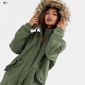 Superdry Lucy Parka with leopard lining